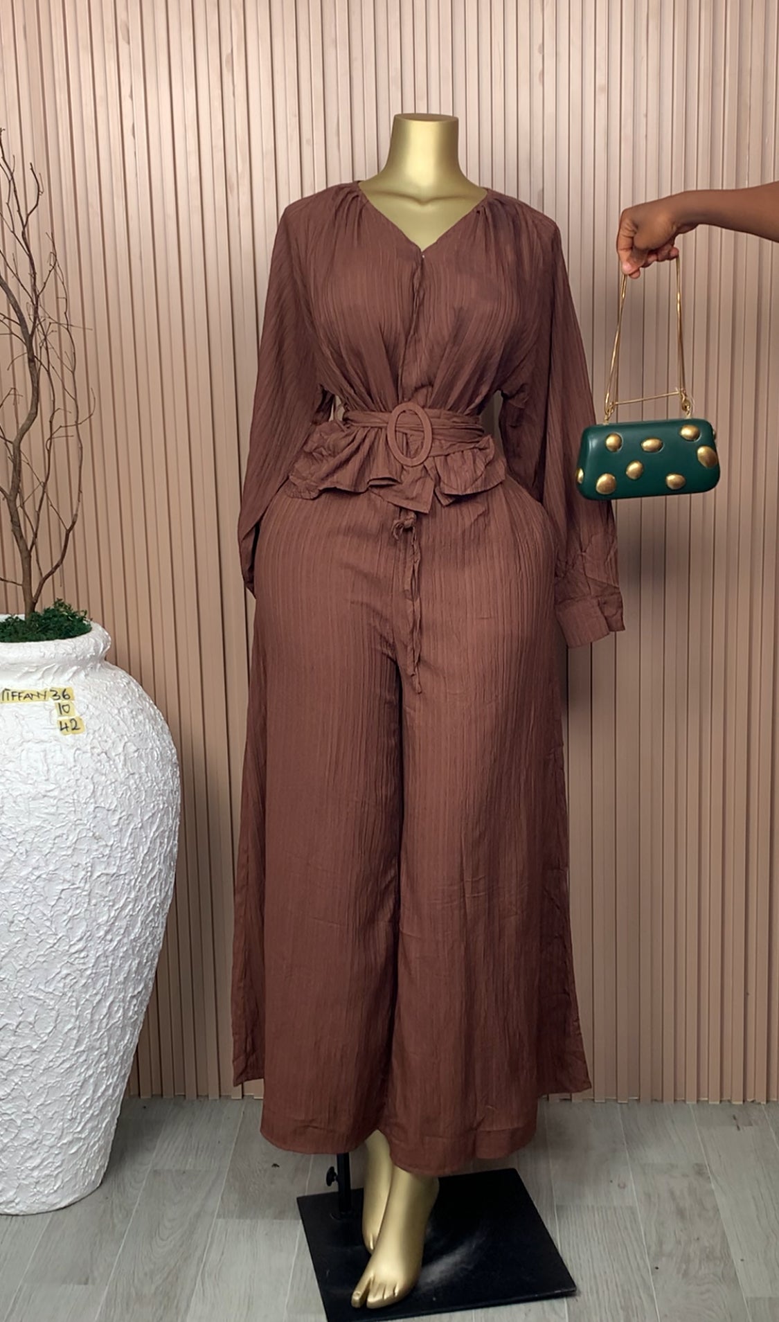 UK Size 10 Tiffany36 Brand New Two Piece Brown Length42