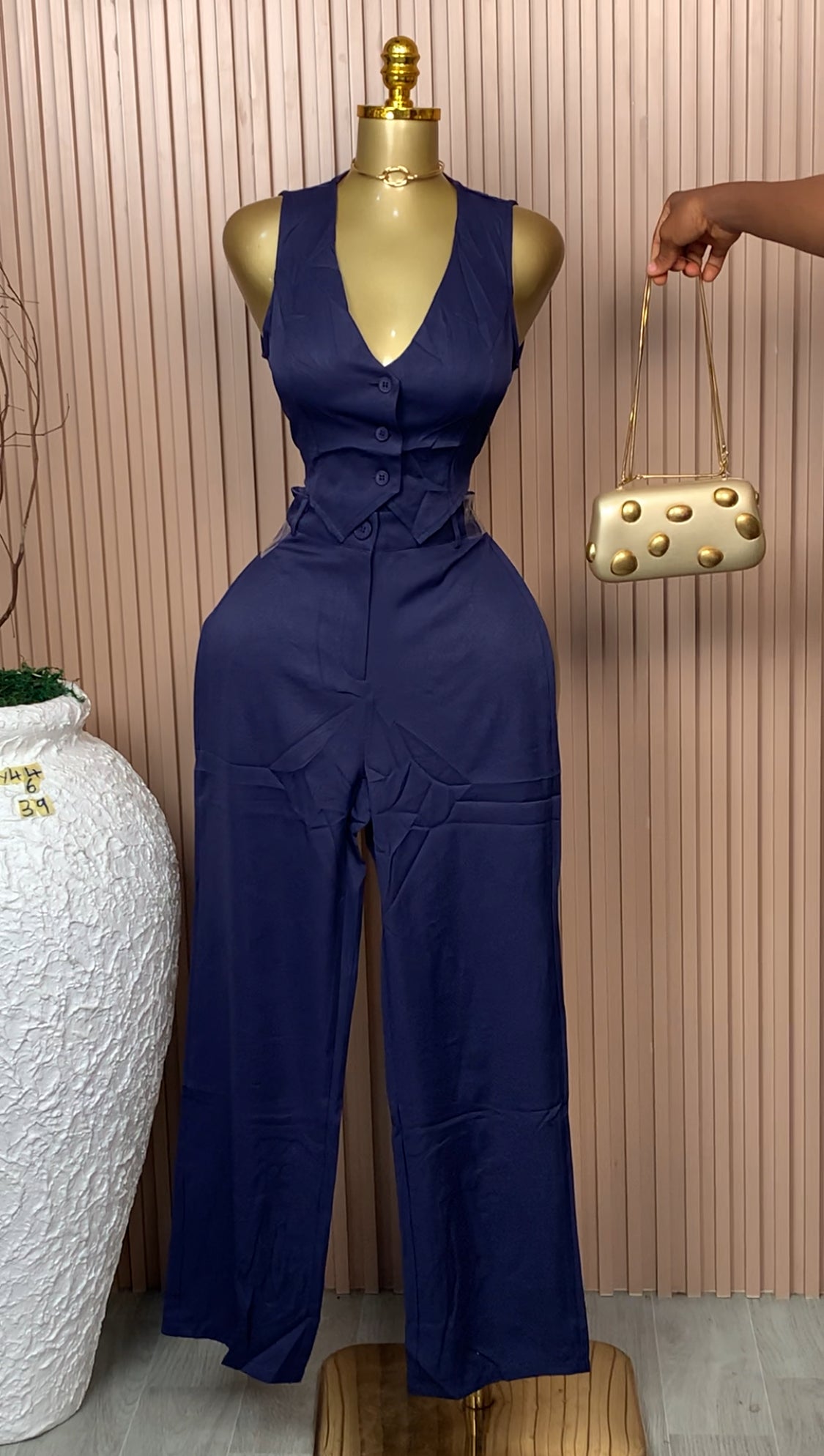UK Size 6 Tiffany44 Brand New Two Piece Navy Blue Length39