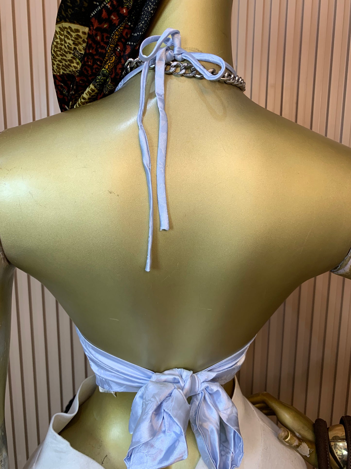 OVAL13 SIZE6 blue silk top