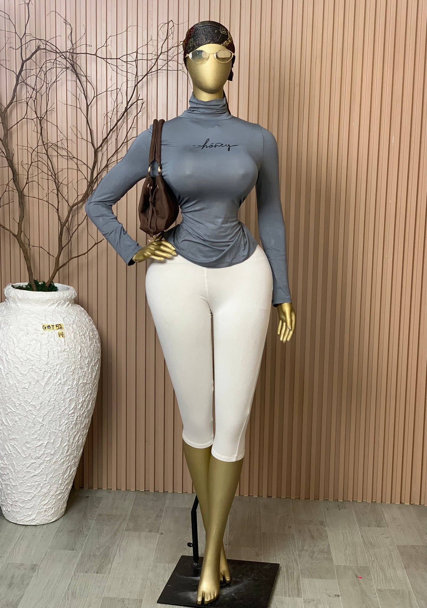 SIZE8&4 GLAMOUR BASIC TOP52 GREY