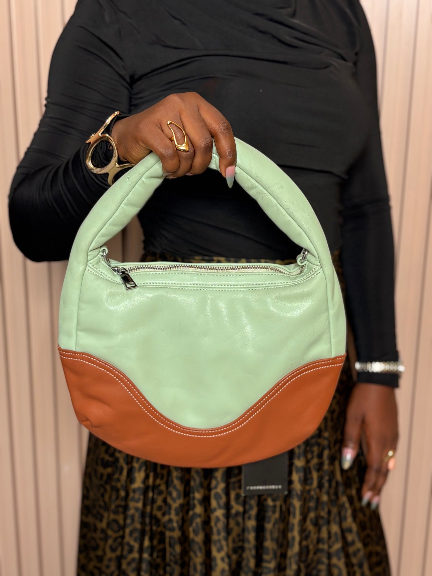 Luxe bag11(Green$Brown)