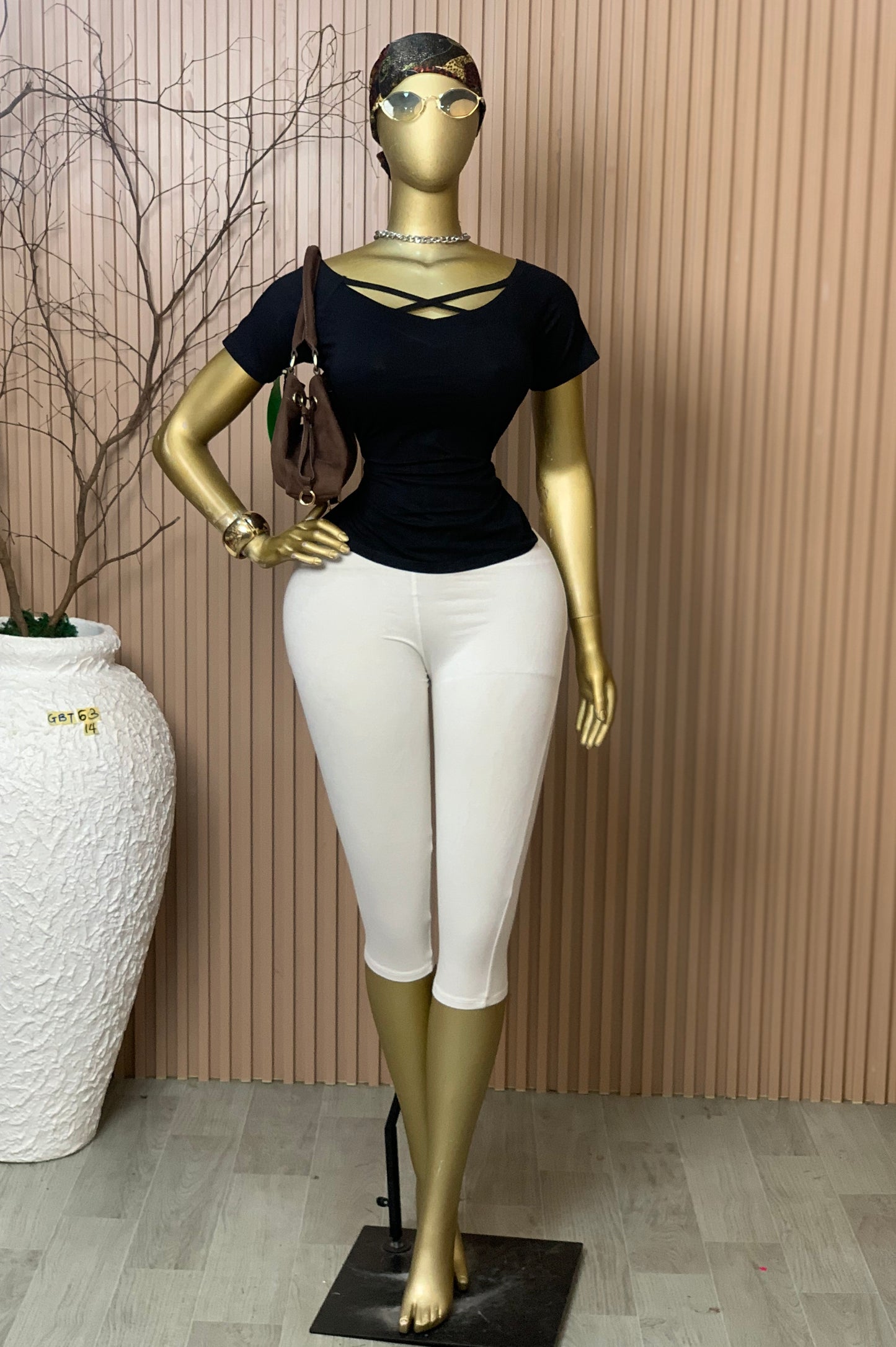 SIZE14 GLAMOUR BASIC TOP63 BLACK