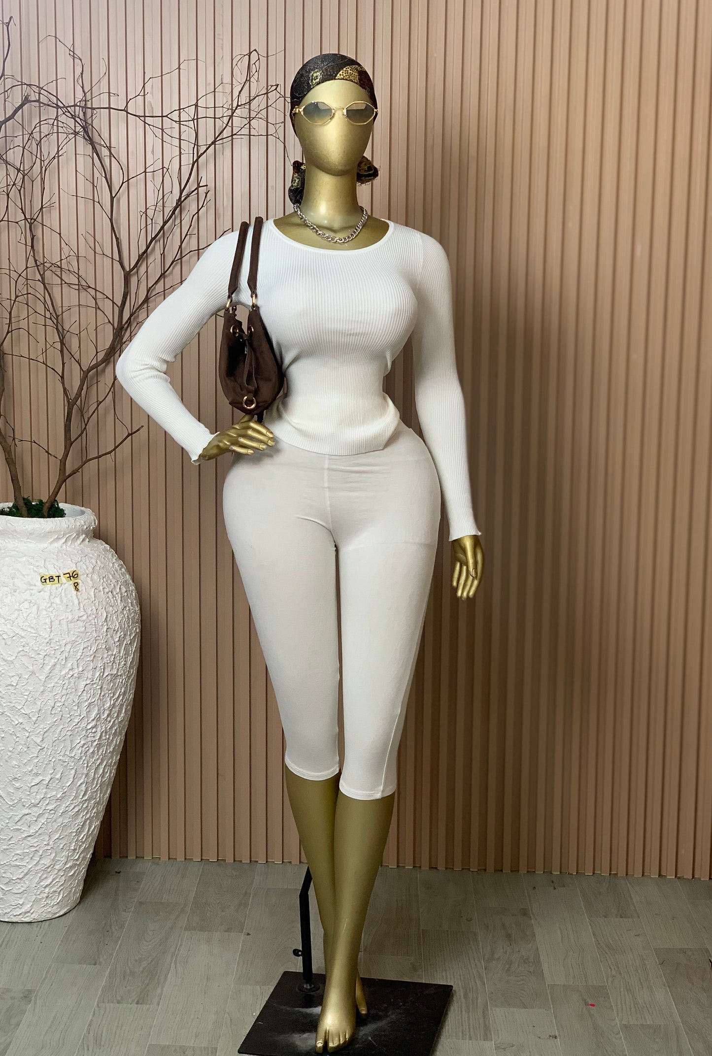 SIZE8 GLAMOUR BASIC TOP76 WHITE