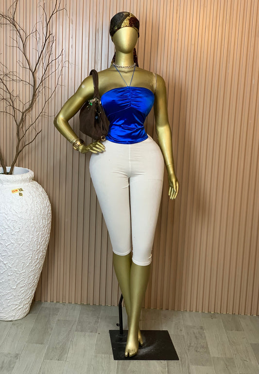 OVAL12 SIZE10 royal blue silk top
