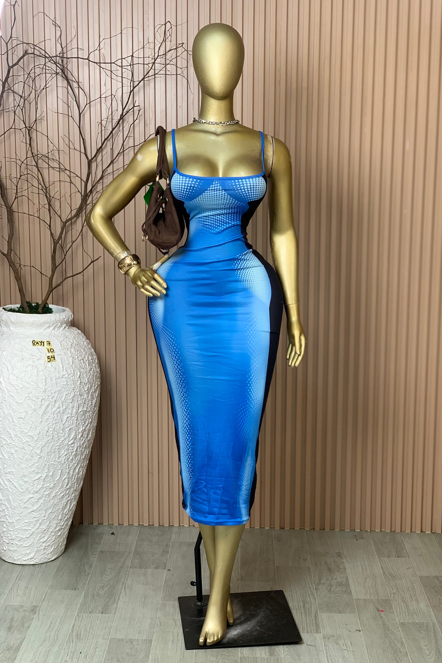SIZE10 RAYY7 Length54 Brand new blue dress