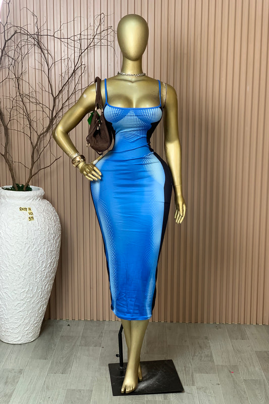 SIZE10 RAYY7 Length54 Brand new blue dress