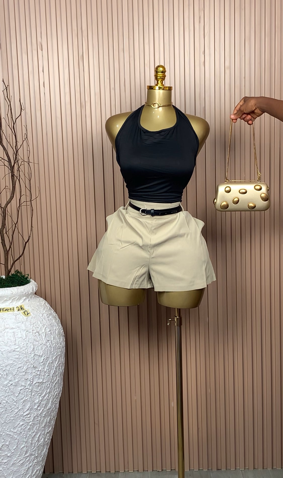 UK Size 12 Tiffany26 Brand New Two Piece Black&Cream comes with a belt