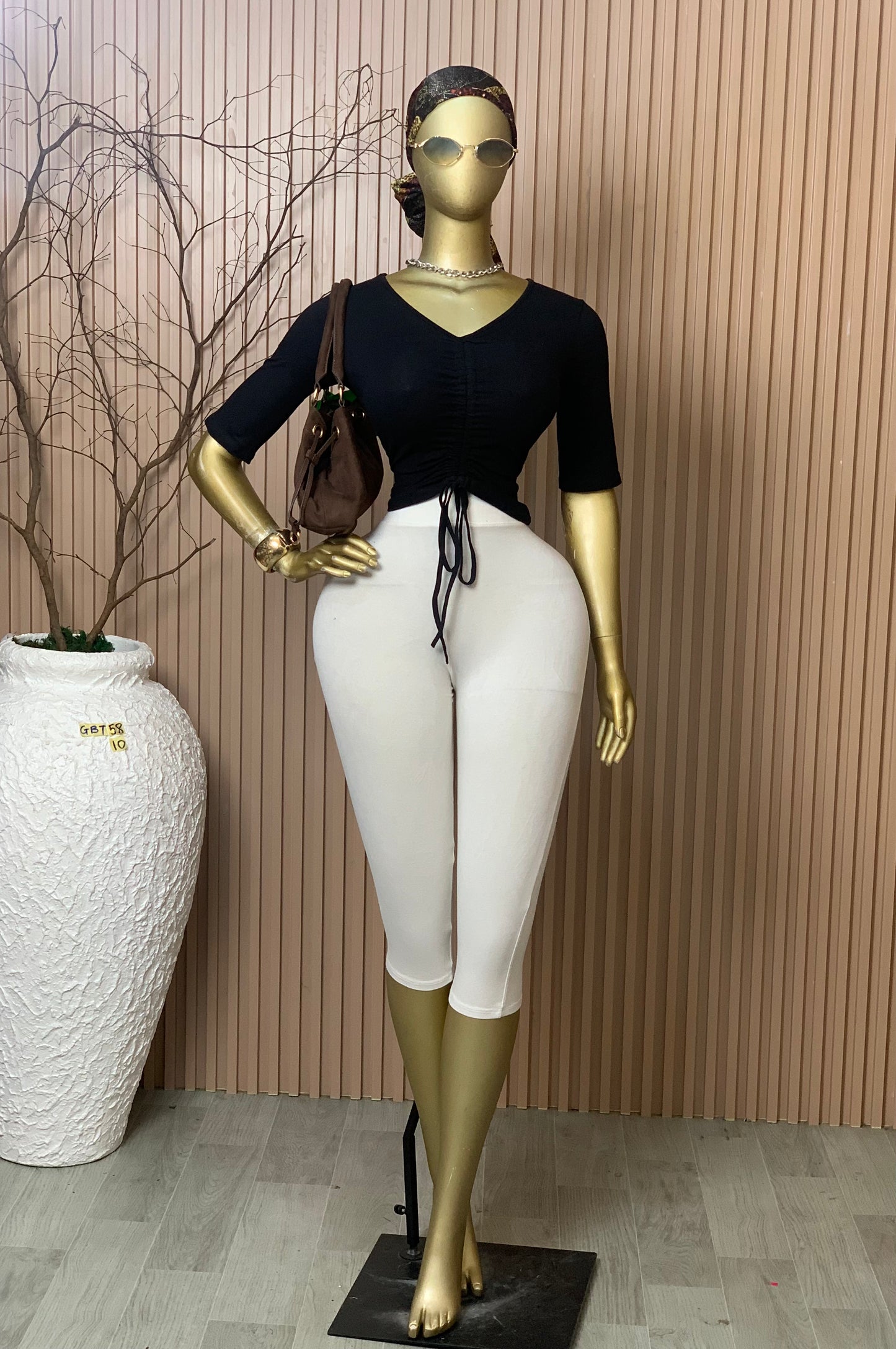 SIZE10 GLAMOUR BASIC TOP58 BLACK