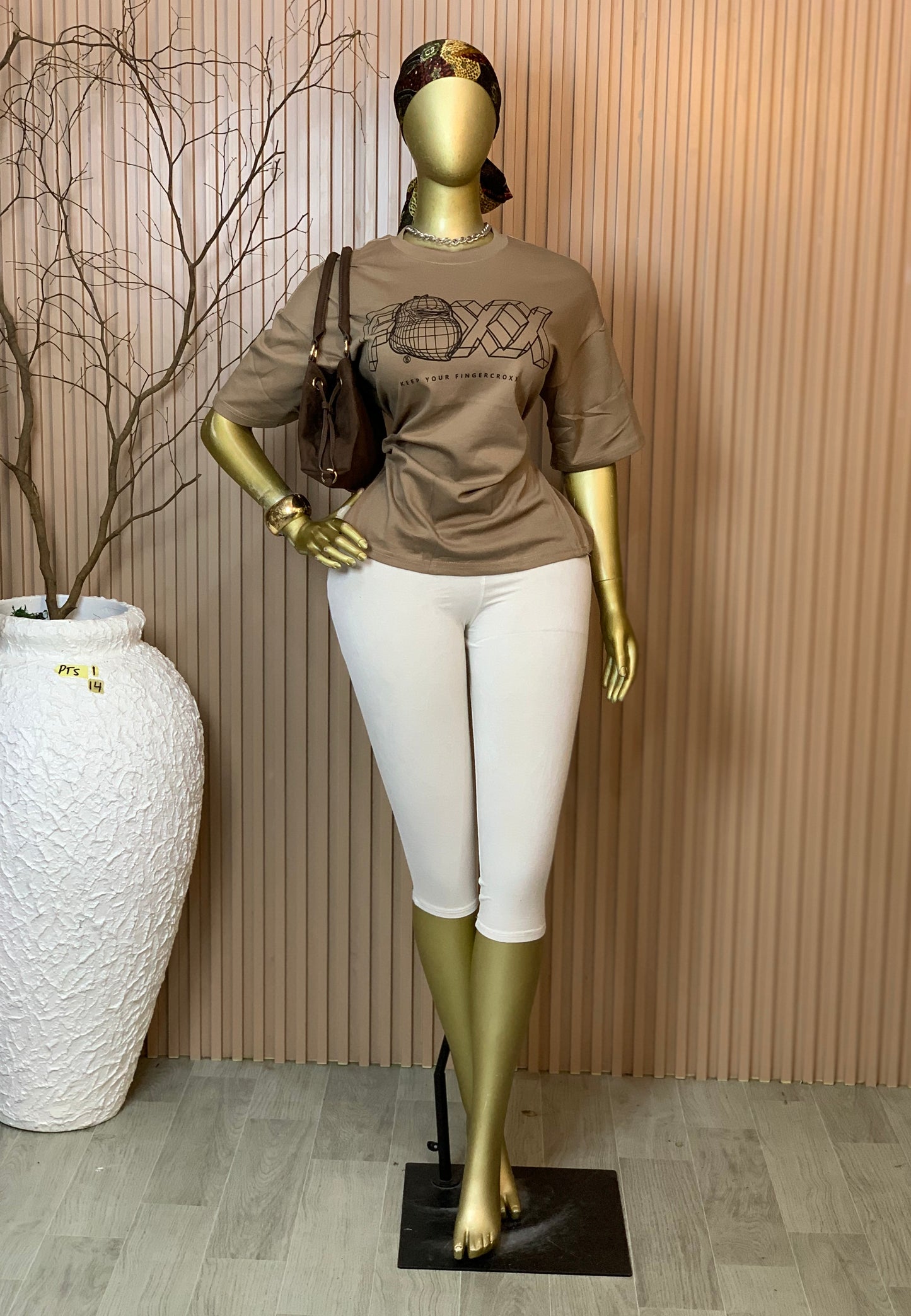 PTS1 SIZE14 Brand new brown baggy polo T shirt