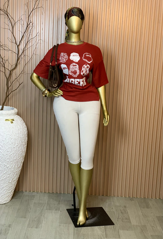 PTS36 SIZE14 Brand new burgundy&white polo T shirt