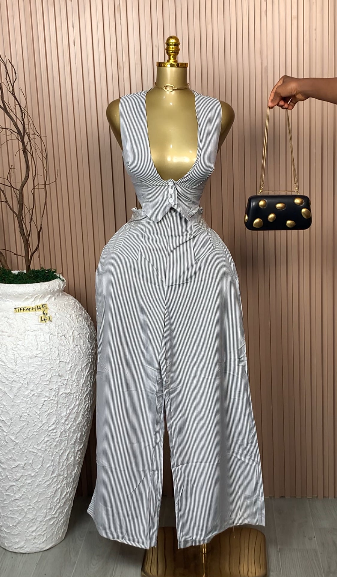 UK Size 6 Tiffany45 Brand New Two Piece White&Grey Length41