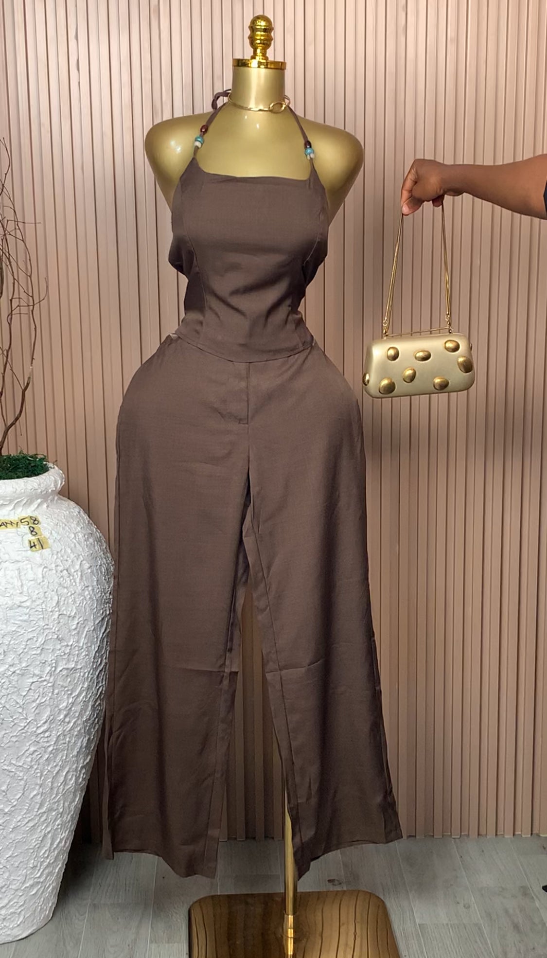 UK Size 8 Tiffany58 Brand New Two Piece Chocolate Length41